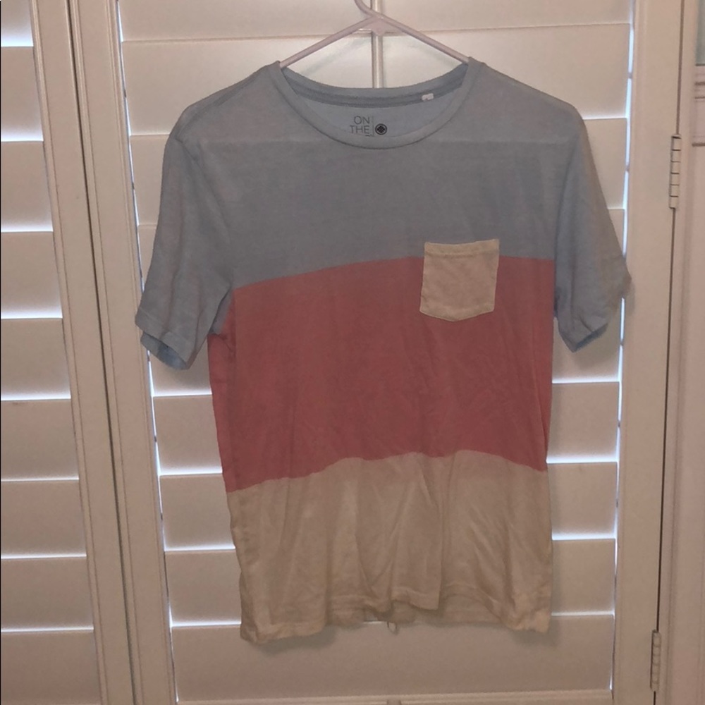 Blue, yellow & pink short sleeve